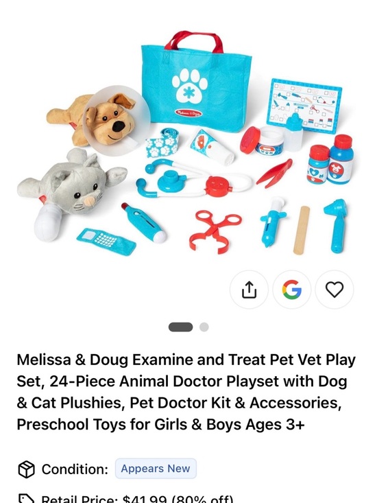 Melissa & Doug Other - Melissa & Doug Blue & Red Pet Vet Playset with Plush Dog and Cat